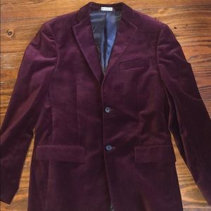 Perry Ellis Maroon Red Velvet Blazer 38R Sportcoat
